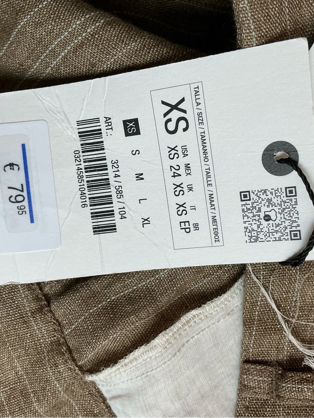 Zara Linen-Blend Pants in Light Brown